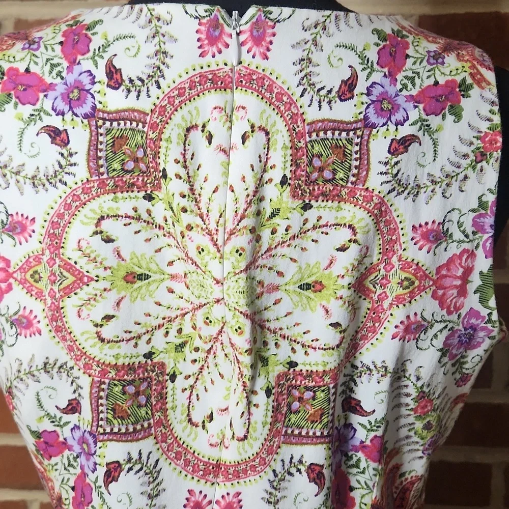 London Times Pink and White Floral Dress, Size 8 - Picture 5 of 8